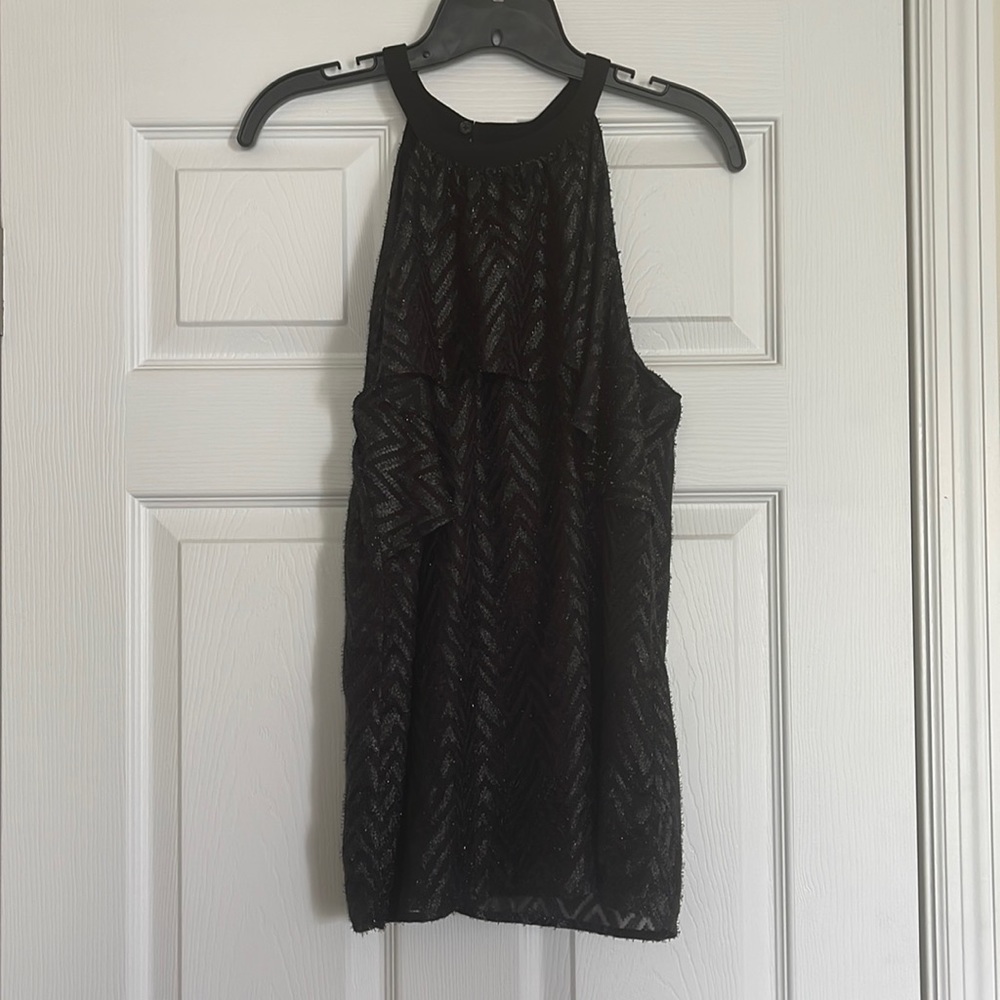 Michael Kors M Black shimmer layered top